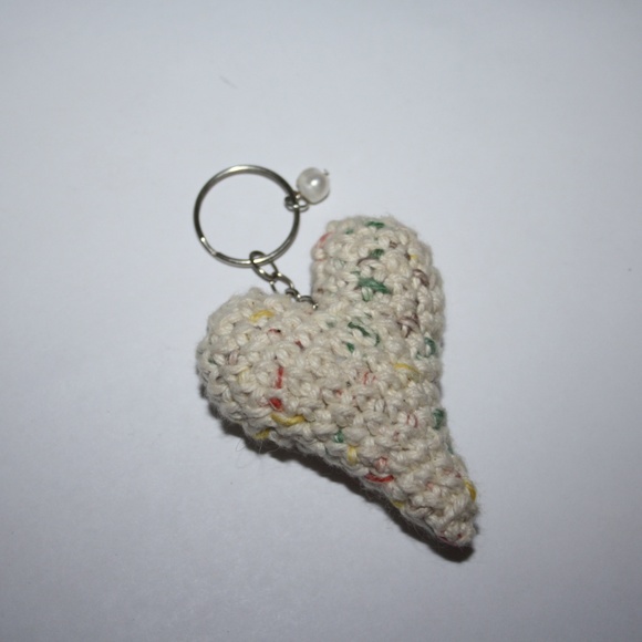 NWoT June Heart key chain cotton Real Pearl - Picture 3 of 4